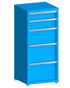200# Capacity Drawer Cabinet, 5",6",10",12",12" drawers, 49" H x 22" W x 21" D