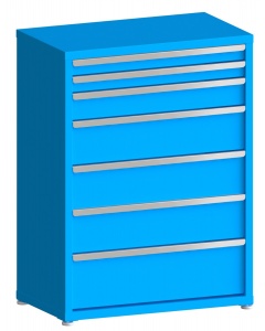 100# Capacity Drawer Cabinet, 3",3",5",8",8",8",10" drawers, 49" H x 36" W x 21" D