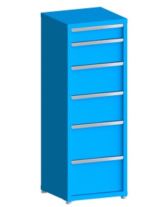 100# Capacity Drawer Cabinet, 5",8",10",10",12",12" drawers, 61" H x 22" W x 21" D