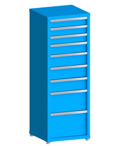 100# Capacity Drawer Cabinet, 4",4",4",5",6",6",6",10",12" drawers, 61" H x 22" W x 21" D