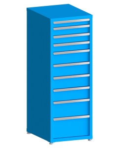100# Capacity Drawer Cabinet, 3",4",4",4",6",6",6",6",8",10" drawers, 61" H x 22" W x 28" D