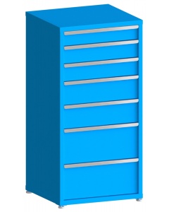 100# Capacity Drawer Cabinet, 5",6",6",8",8",12",12" drawers, 61" H x 30" W x 28" D