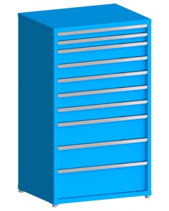 100# Capacity Drawer Cabinet, 3",3",5",5",5",5",5",8",8",10" drawers, 61" H x 36" W x 28" D