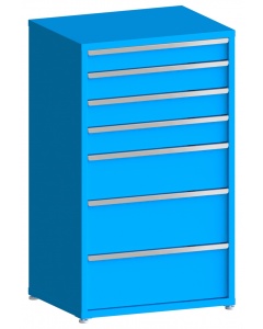 100# Capacity Drawer Cabinet, 5",6",6",6",10",12",12" drawers, 61" H x 36" W x 28" D